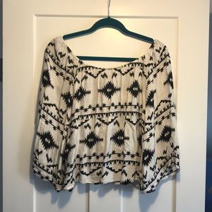 Off the shoulder aztec top!
